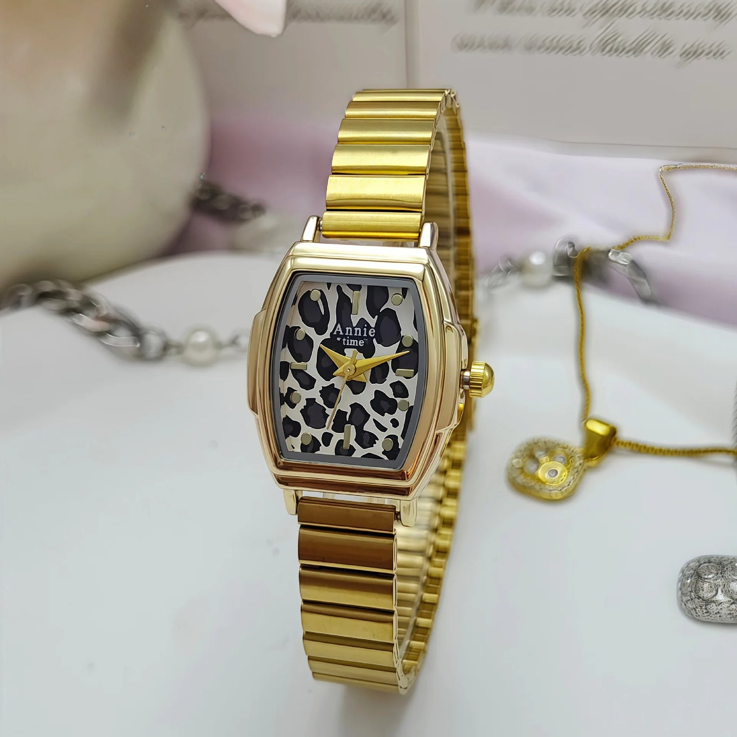 New Style Leopard Print Retro Women'S Watch Rectangular High-End Women'S Quartz Watch Gift Silver Gold Watch Relógio Feminino