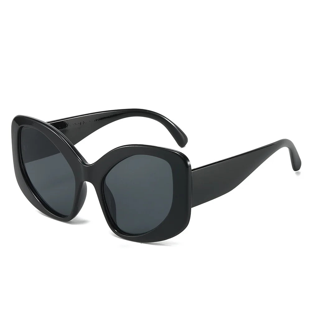 JNPCXI Fashion Oversized Cat Eye Women Sunglasses Shades UV400 Retro Men Matte Orange Candy Color Sun Glasses