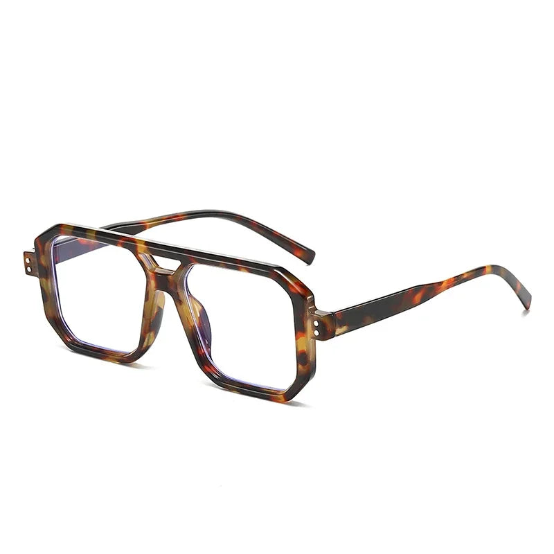 JNPCXI New Retro Double Bridges Square Men Punk Sunglasses Fashion Clear Gradient Shades UV400 Women Brand Designer Sun Glasses