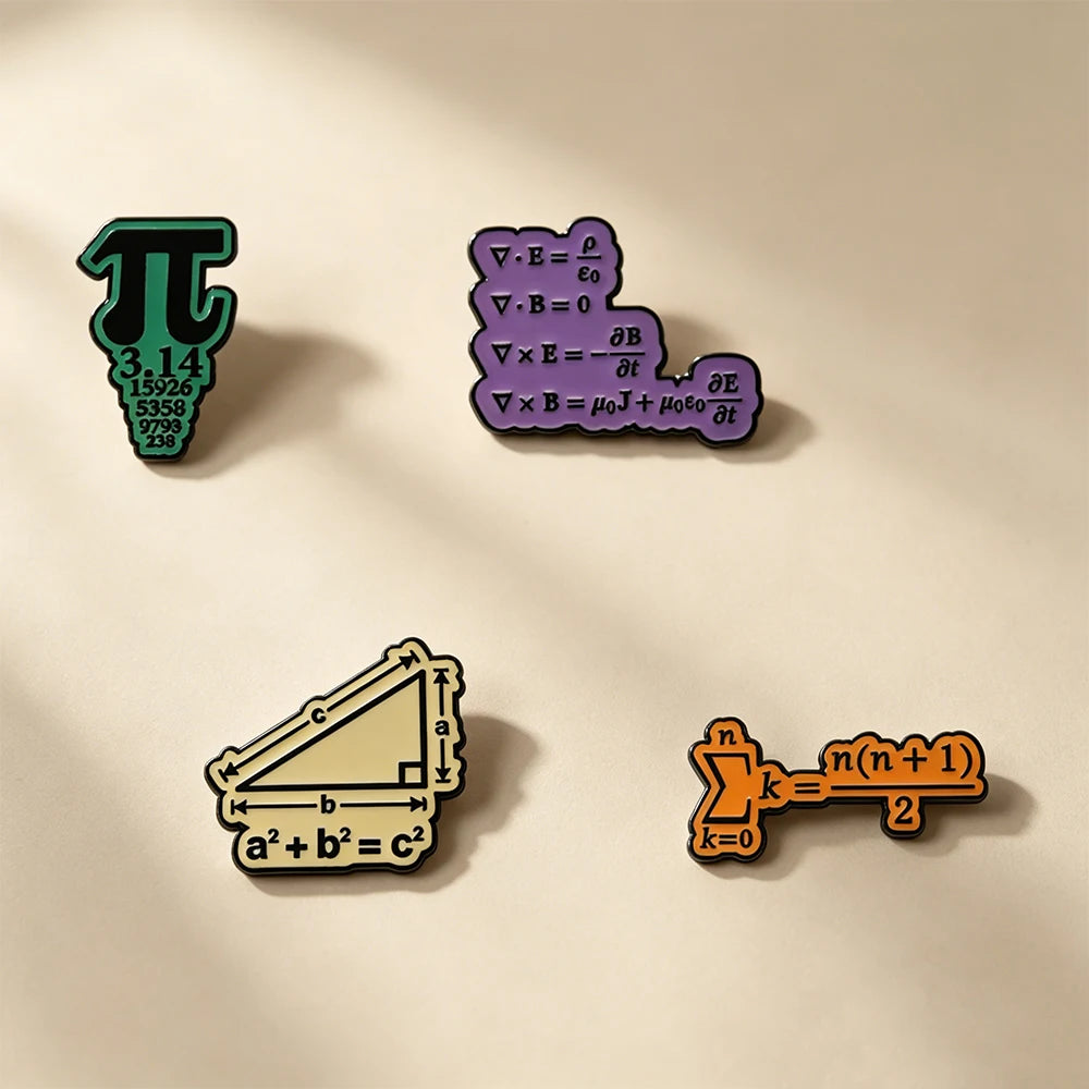 4pcs Science And Chemistry Enamel Pins Mathematical Conversion Formula Glass Beaker Decoration Brooches On Backpack Caps Gift Je