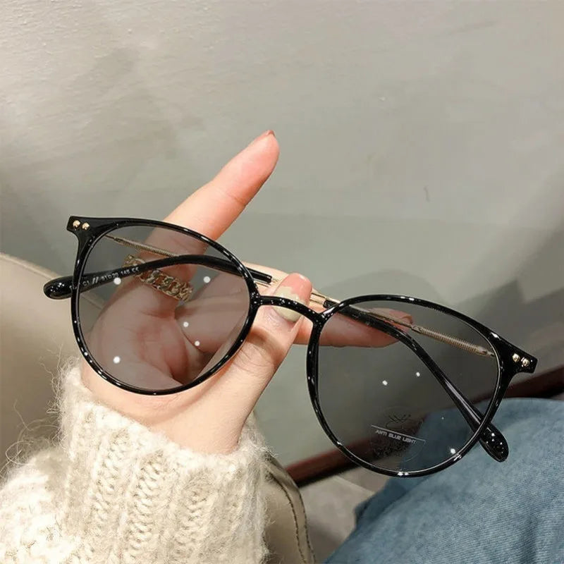 2PCS Photochromic Anti Radiation Metal Computer Glasses Anti Blue Light Eyeglasses for Women/Men