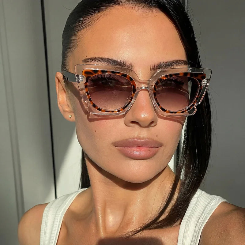 JNPCXI Vintage Cat Eye Sunglasses Woman Brand Designer Retro Square Sun Glasses Female Eyewear Fashion Driving Shades
