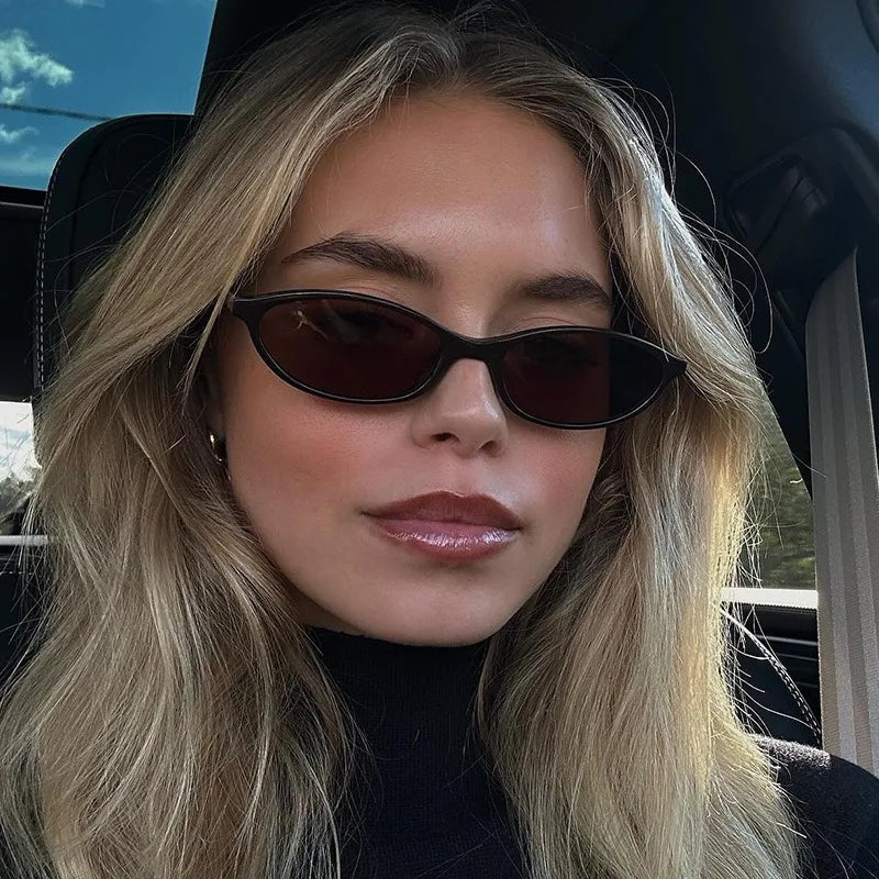 New Retro Oval Small Frame Sunglasses for Women's European and American Instagram Street Photography Sunglasses