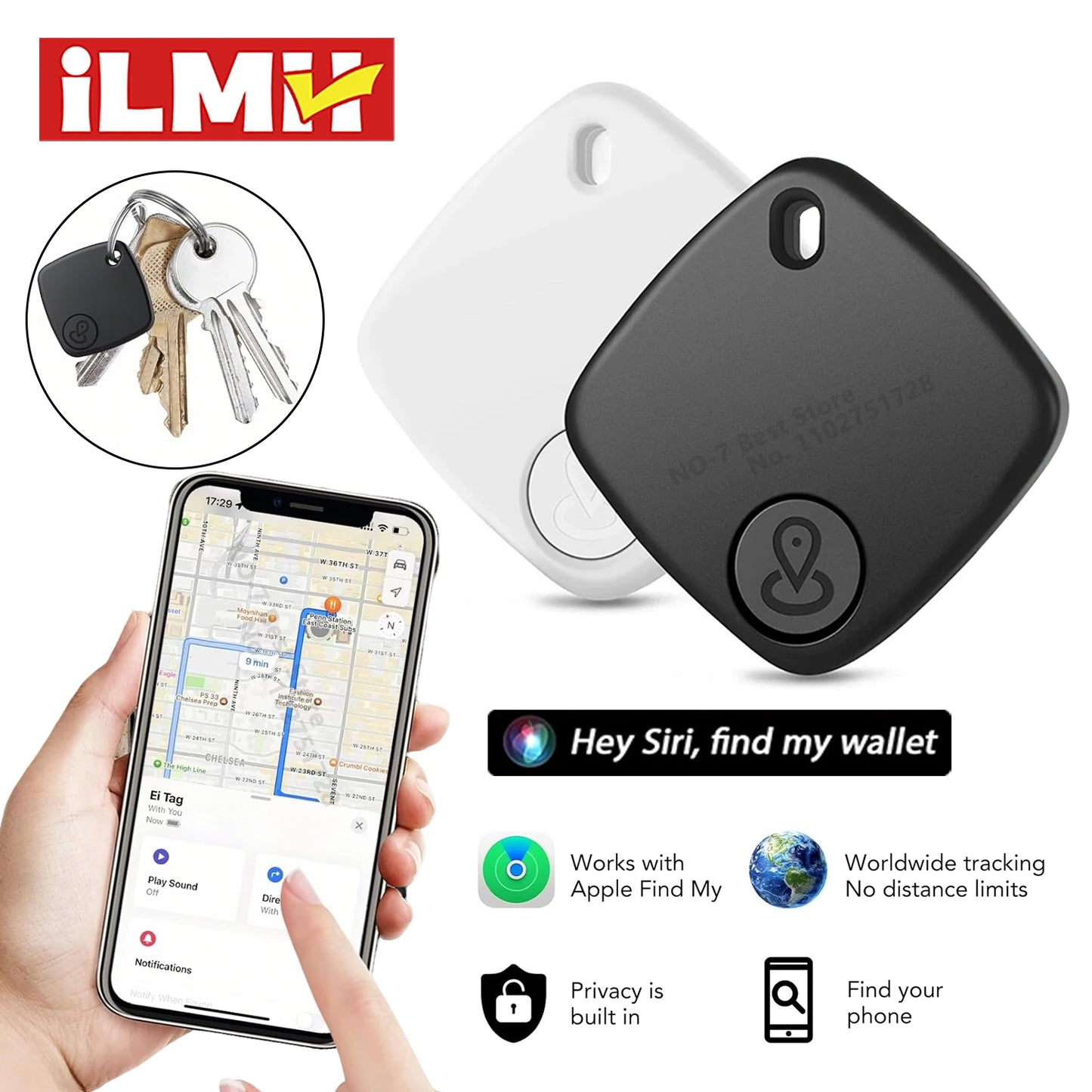 Bluetooth Mini Tracking Device for Apple Find My APP Smart Tag GPS Lost Tracker