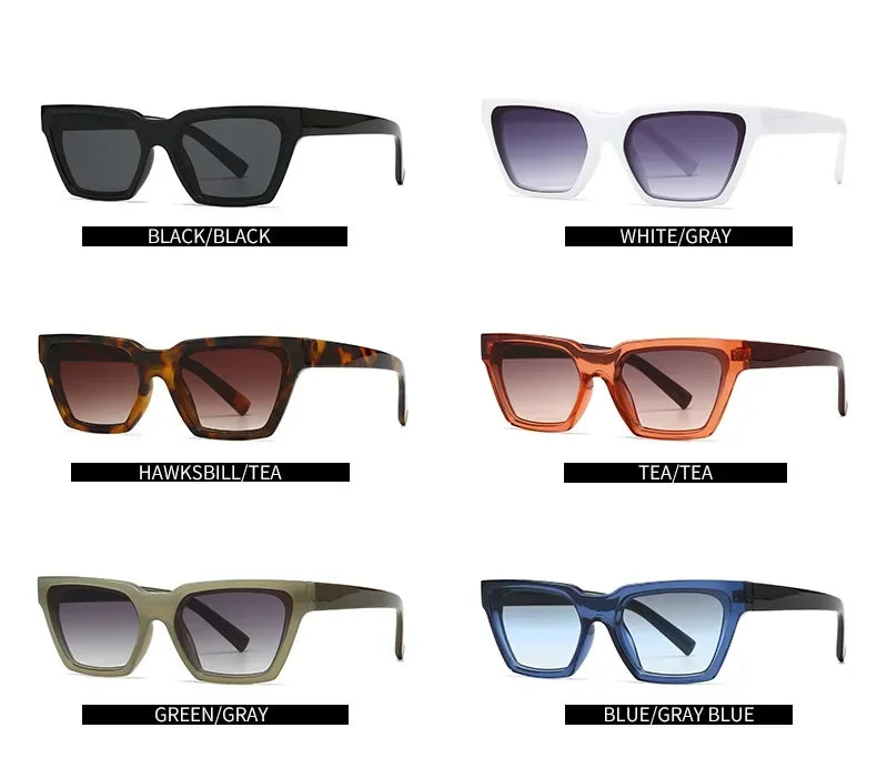 JNPCXI Cat Eye Sunglasses Women Fashion Multicolor Orange Shades UV400 Men Trending Gradient Sun Glasses