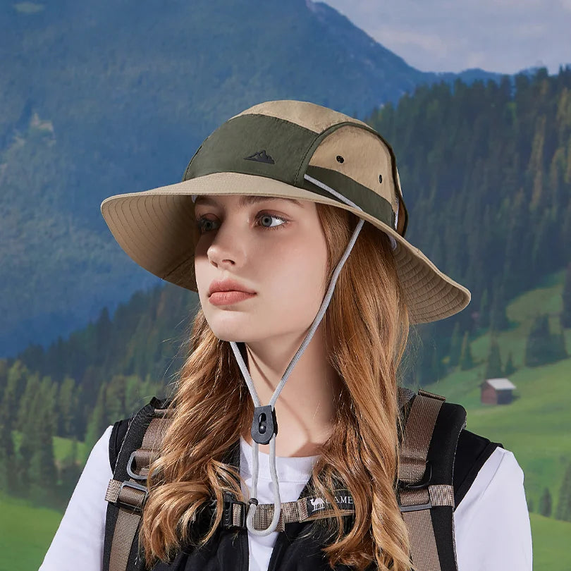 9262 New summer large brim fisherman hat quick dry waterproof mountaineering sun hat for men and women outdoor cycling sunscreen