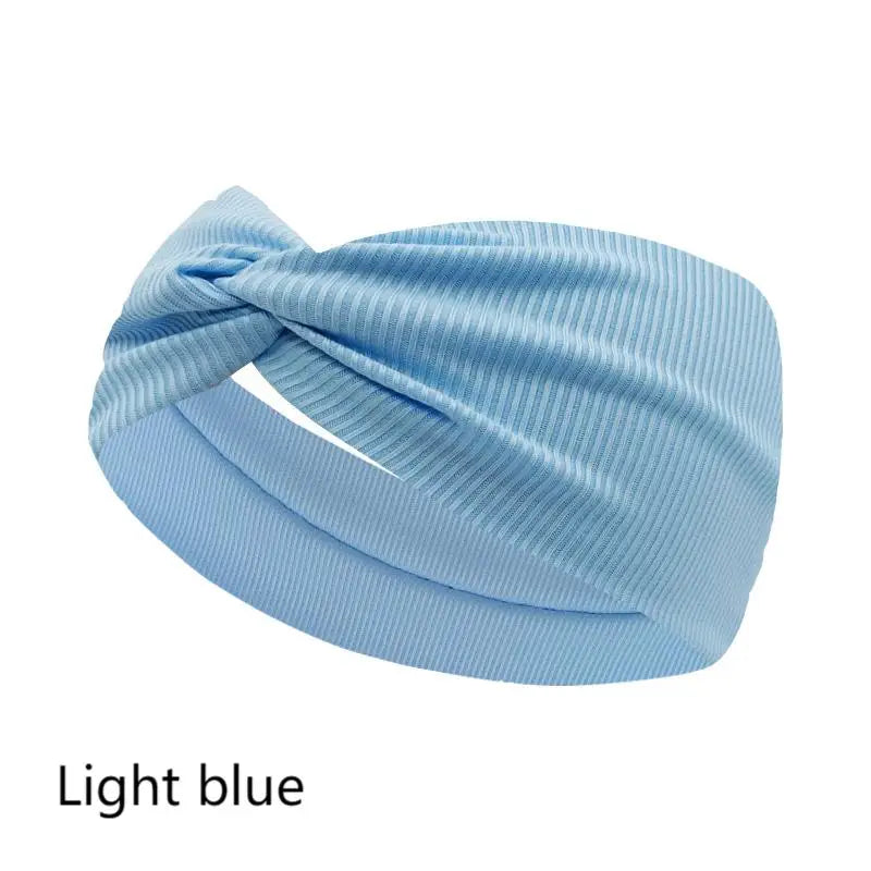 The Silky Threaded Fabric Twist Headband Yoga Workout Running Sport Elastic Hair Bands for Women's Turban Hair Wrap for Girls