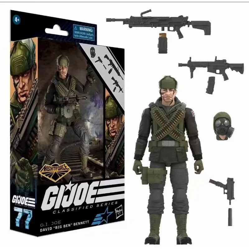 Original Hasbro G.I. Joe Classified Series 77 Nightforce David Big Ben Bennett Action Figure Collection Toys Ornaments