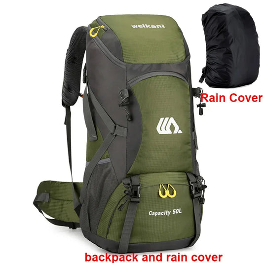 50L Travel Backpack Camping Large Waterproof Outdoor Mountaineering Sports Bag