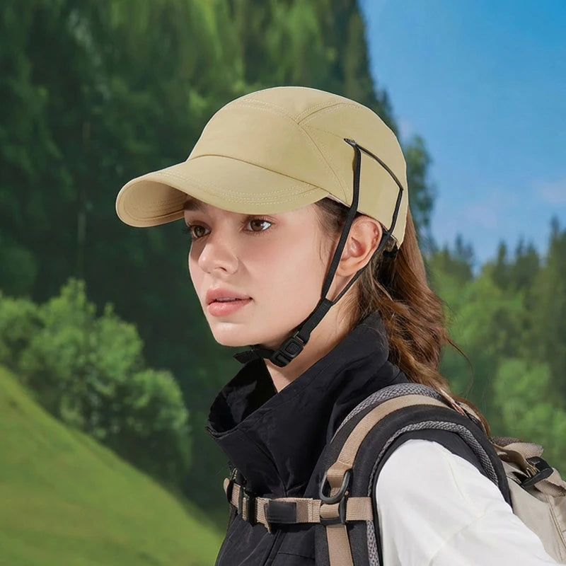 9274-New summer women's outdoor cycling sun hat, women's lightweight breathable baseball cap, windproof drawstring surfing hat