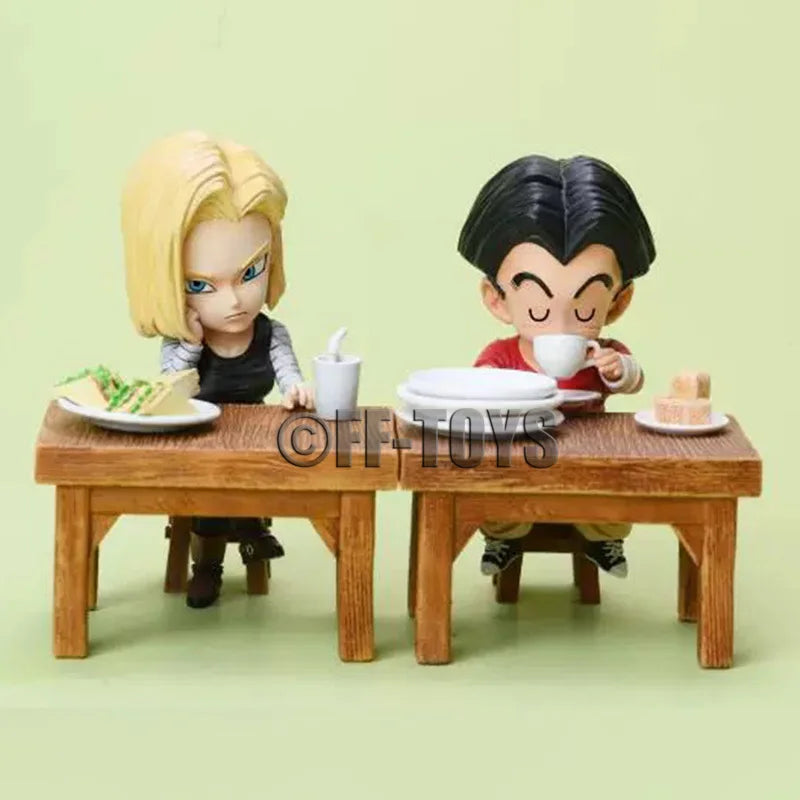 Dragon Ball Z Vegeta Goku Son Gohan Kuririn Android 8 Eating Action Figures