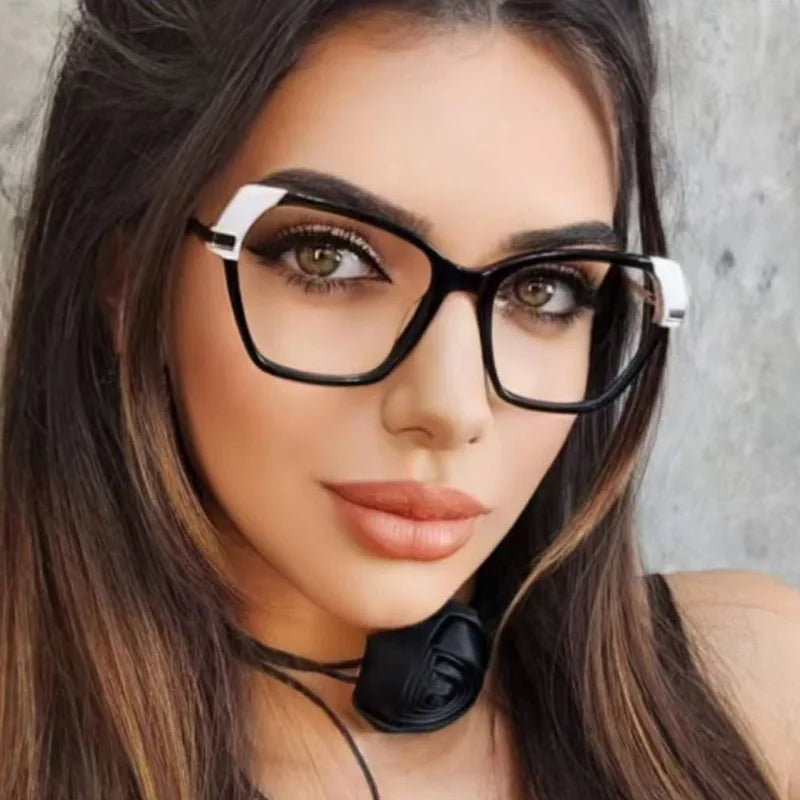 JNPCXI New Polygon Square Double Color Sunglasses Women Fashion Gradient Shades Men Eyeglass Frame