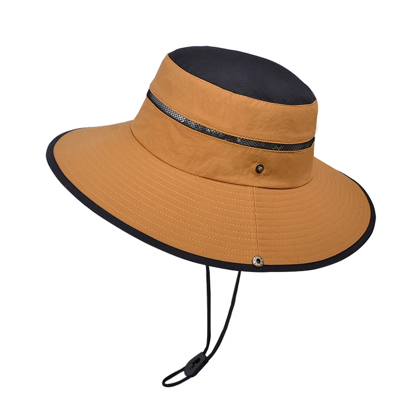Xinbaoguan 100% Polyester 9248 Summer Big brim Sunshade and Sunscreen Hat for Men and Women Colored Quick Drying Fisherman Hat