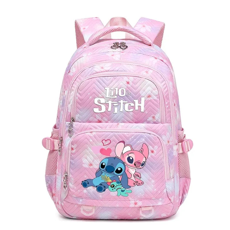 Pink Lilo Stitch Large Capacity Backpack Lightweight School Student Travel Bag 2
