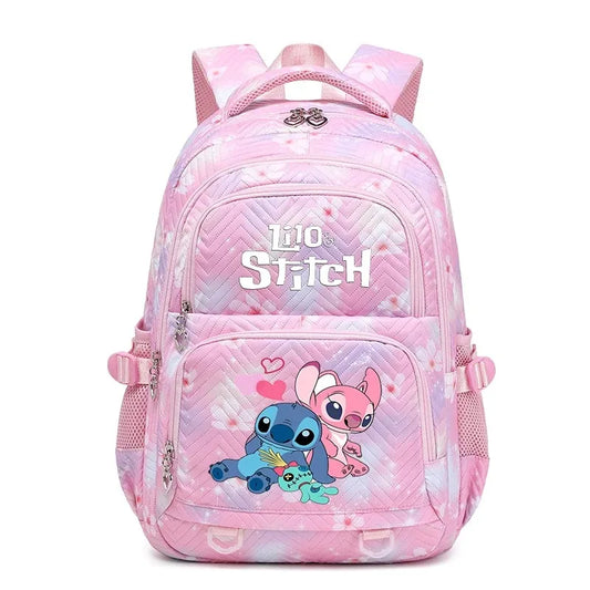 Pink Lilo Stitch Large Capacity Backpack Lightweight School Student Travel Bag 2
