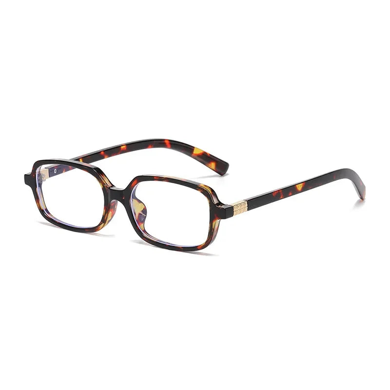 JNPCXI Fashion Women Small Rectangle Sunglasses Retro Leopard Shades UV400 Anti-Blue Light Glasses Frames