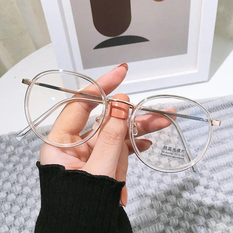 3PCS Anti Radiation Glasses for Women Retro Round Frame Fashion Eyeglasses
