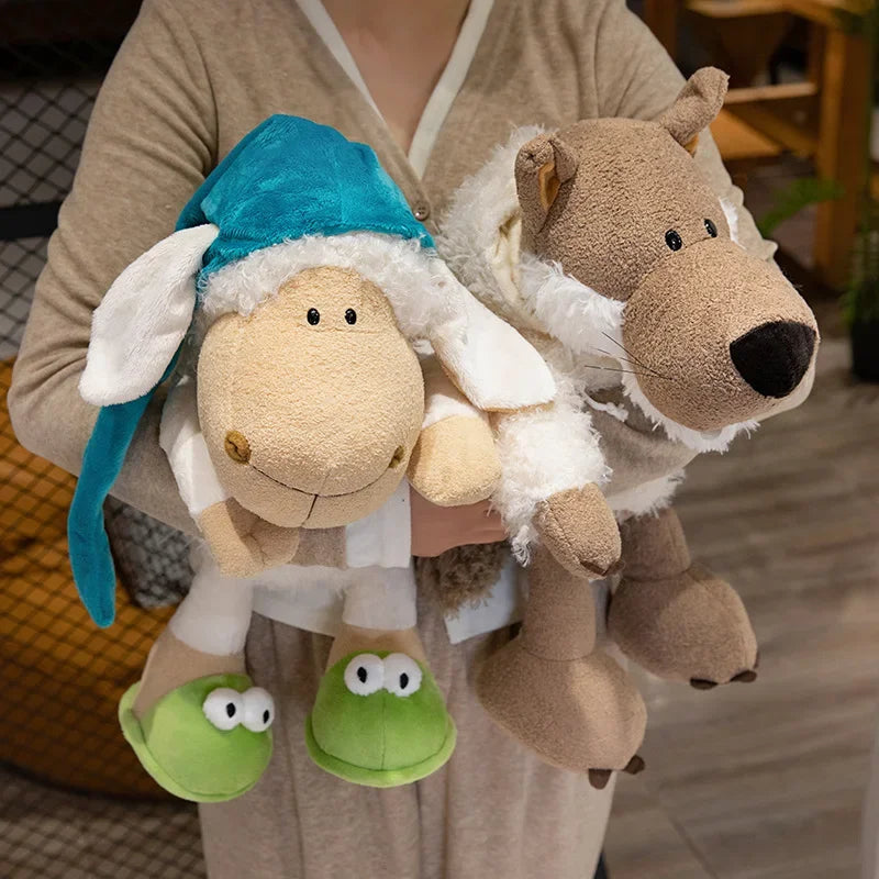 25/35/50cm Sleepy Sheep wolf in sheep clothing Plushie Lamb Toy Cute Soft Gift Plush Toy Holiday Gift Plush Sheep For Boy Girl
