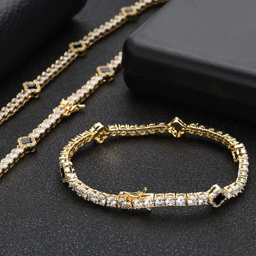 Unisex NY Fashion Design Dainty Tennis Chain Gold/Silver Plated Zircon Necklace