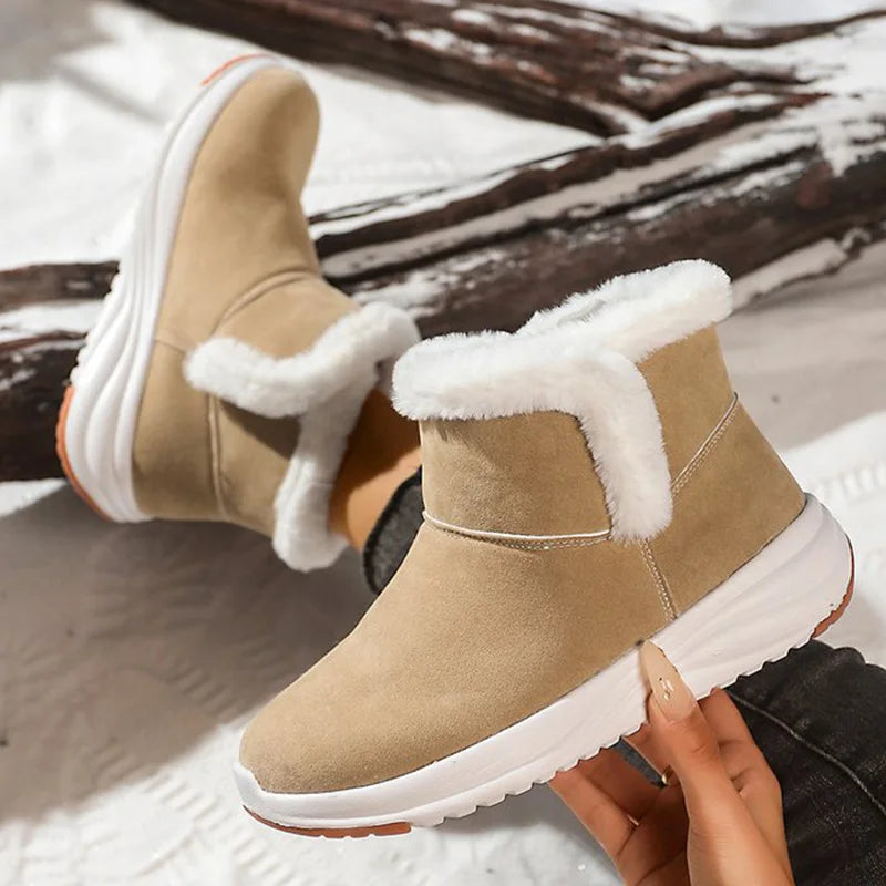 Winter Short Plush Warm Snow Boots Women Plus Size Platform Snow Boots Woman Fashion Faux Suede Non Slip Cotton Shoes Mujer