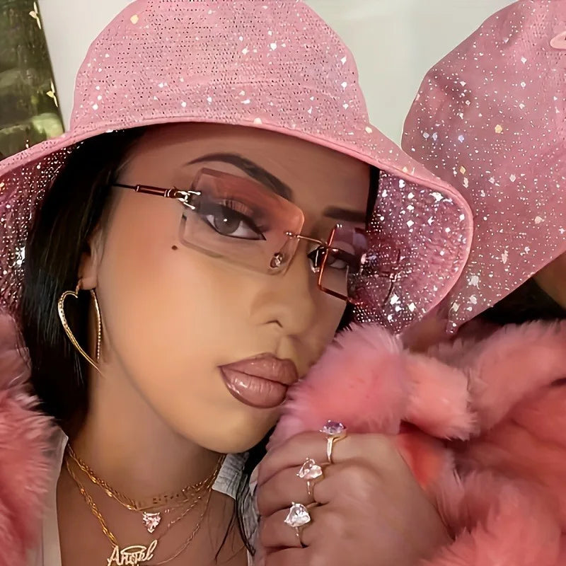 Stylish Frameless Gradient Fashion Glasses for Women - Chic Everyday Eyewear  Perfect for Fashion Statements And Everyday Wear