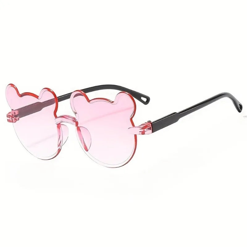 4pcs Cute Square Frame and Bear Ear Shaped Fashion Fashion Glasses