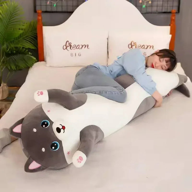 Lovely Husky Stuffed Animals, Dogs, Throw pillows Side Sleeping Body PillowLong Pillow Children Adult Birthday Present Cute Gift