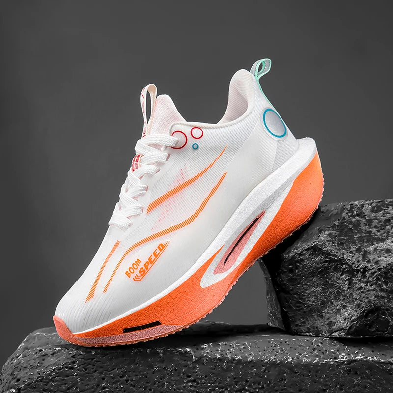 Running Shoes Carbon Board Speciality Marathon Men Sports Reticular Breathable Lightweight Women's Athletic Nonskid Sneakers