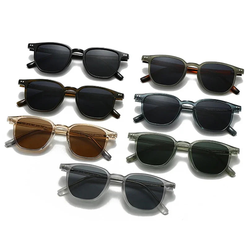 JNPCXI Square Men Sunglasses Fashion Shades Quality UV400 Retro Rivets Women Luxury Gray Sun Glasses