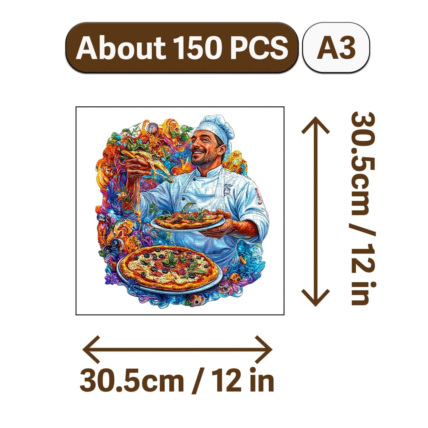 Gourmet Feast Theme Wooden Jigsaw Puzzle Wood Home Decor Painting Christmas and Halloween Gift Toy For Teen And Kid