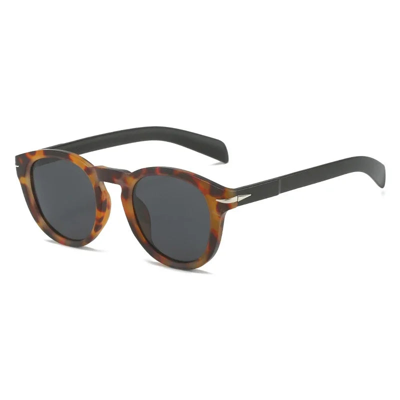 JNPCXI Retro Round Men Polarized Sunglasses Shades UV400 Fashion Brand Designer Matte Blue Women Rivets Sun Glasses