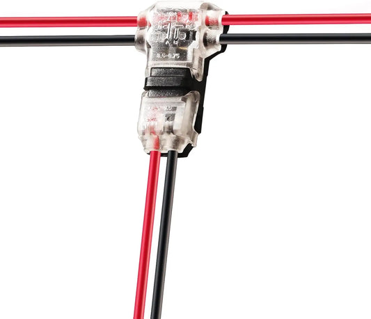 12/24pcs T Type 2Pins Wire Splice Connectors Low Voltage Wire Connectors Solid Connection T Tap Solderless No Stripping Required