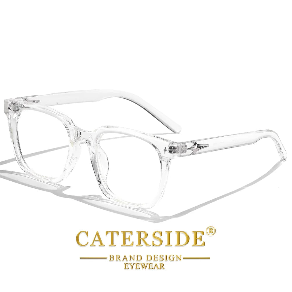 CATERSIDE New Retro Anti Blue Light Glasses High Quality Lightweight Square Frame Computer Reading Eyeglasses for Men Women