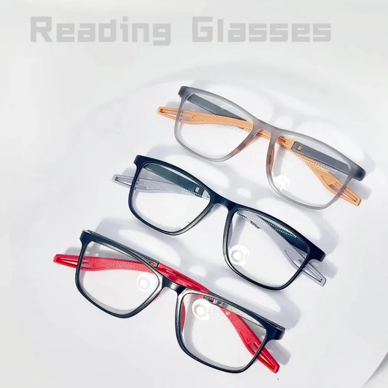 3PACK Men's Fashionable Casual Sports Style Presbyopia Glasses Suitable for Daily Reading+1.0X TO+4.0X