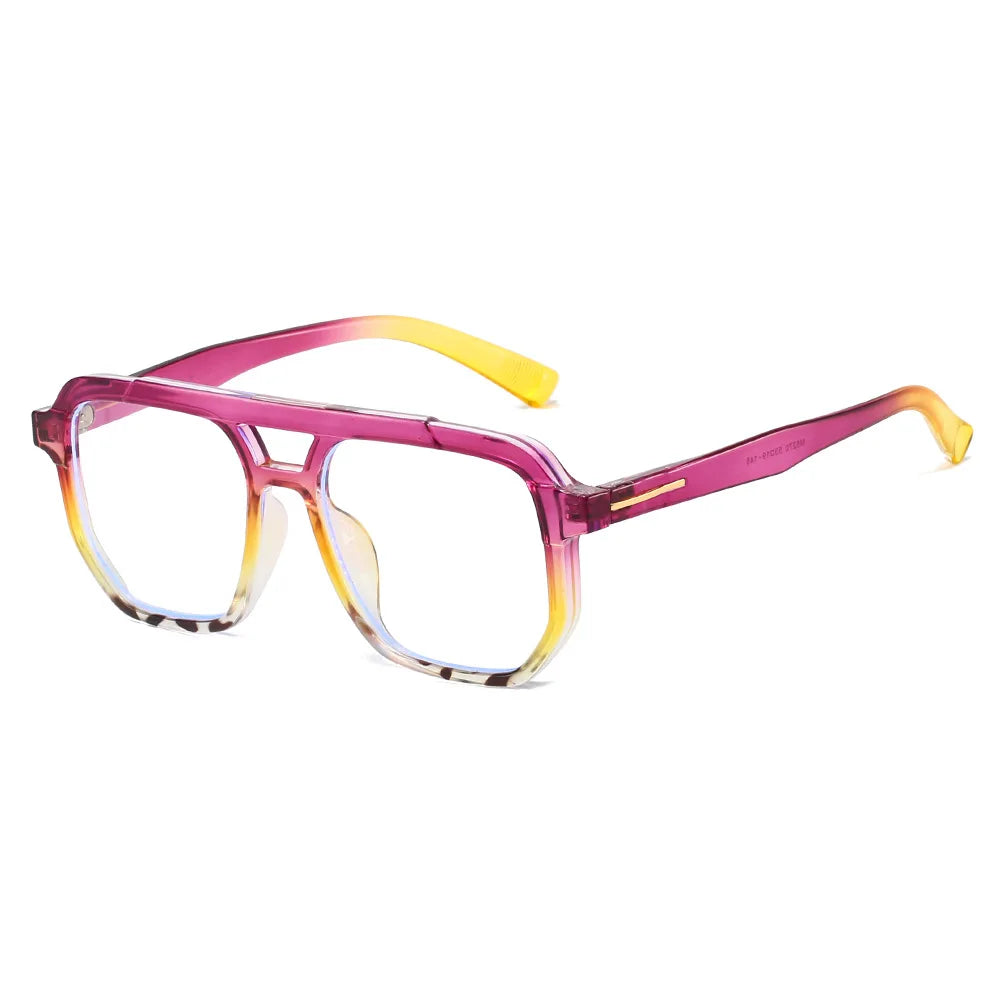 JNPCXI New Vintage Double Bridges Pilot Women Sunglasses Fashion Gradient Purple Shades UV400 Men Trending Sun Glasses