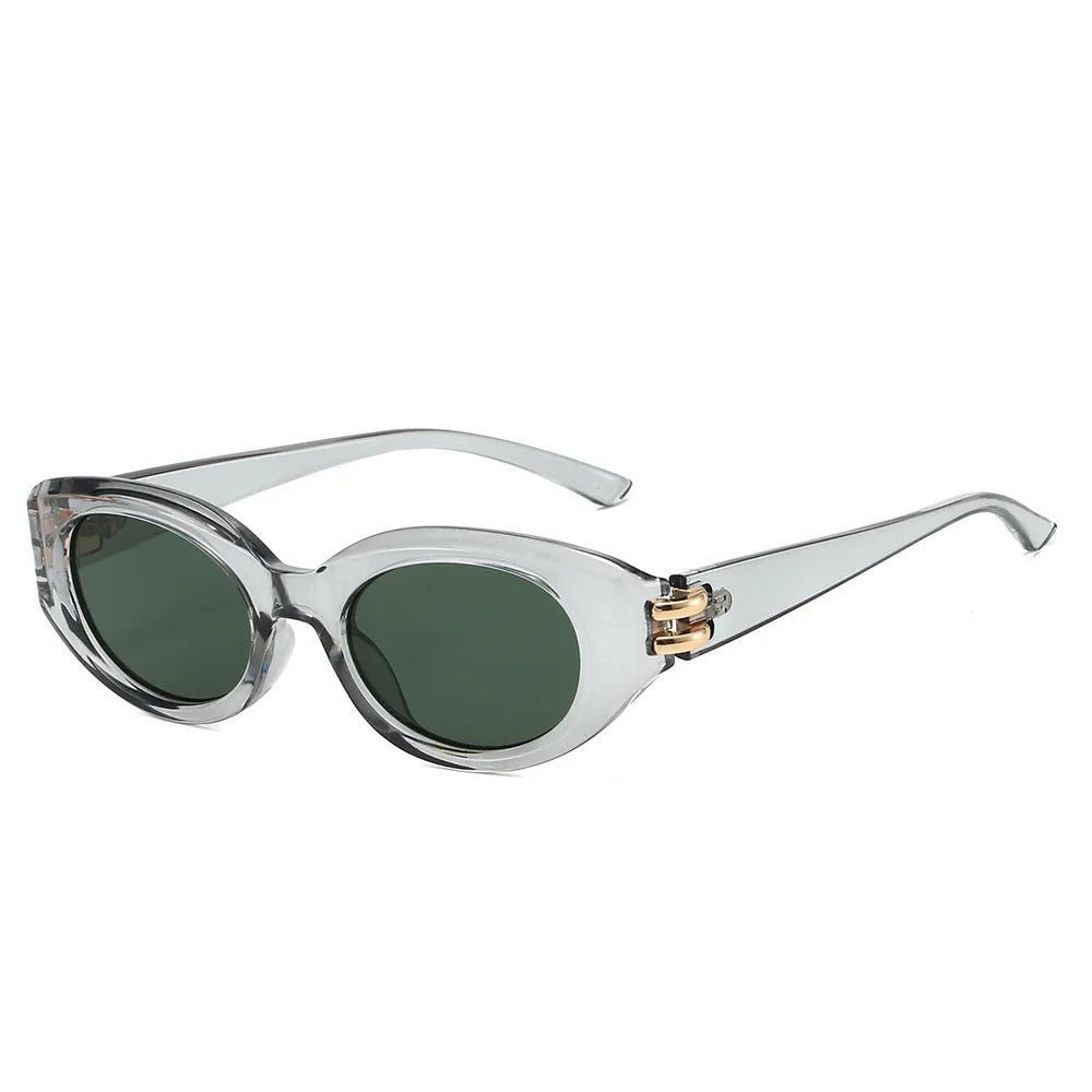 JNPCXI New Fashion Cat Eye Women Sunglasses Shades UV400 Retro Small Oval Black Men Outdoor Sun Glasses