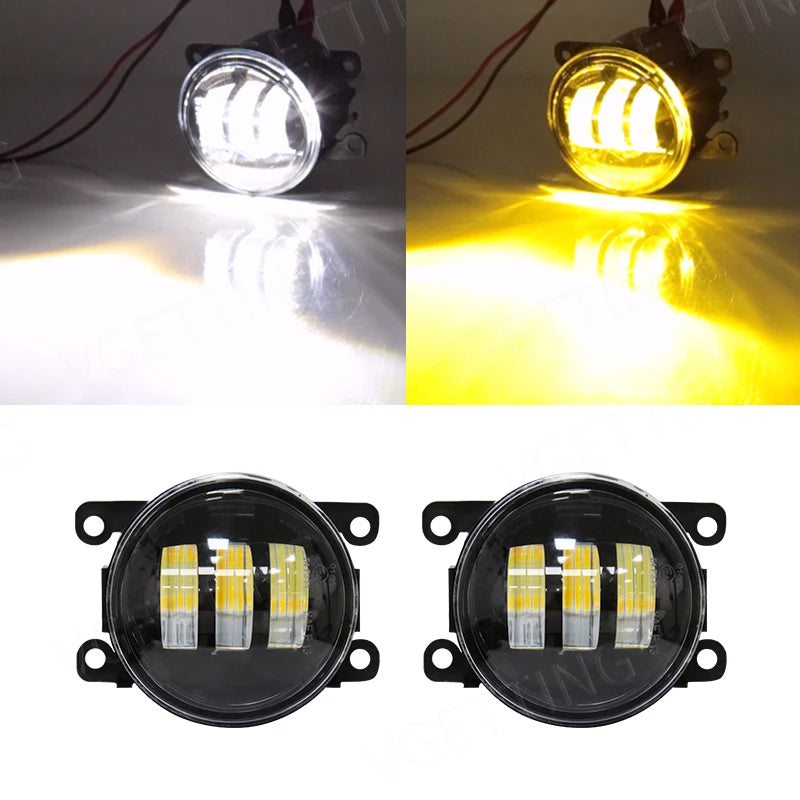 LED Fog Light For Citroen Ford Honda Suzuki Isuzu Mitsubishi Renault Auto Car Fog Lamp 8000LM 30W White Yellow 12V Waterproof