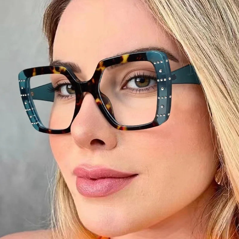 JNPCXI New Fashion Square Women Glasses Frame Clear Anti-Blu-Ray Eyewear Retro Men Optical Frame Computer Goggles
