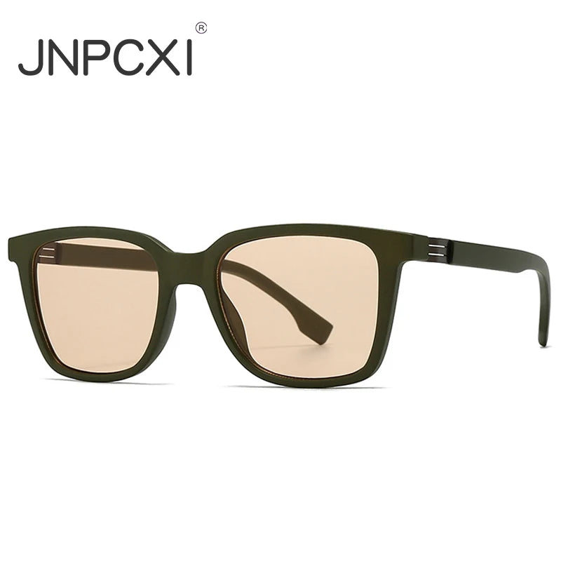 JNPCXI Vintage Square Women Luxury Sunglasses Fashion Rivets Gray Champagne Shades UV400 Men Trending Punk Sun Glasses