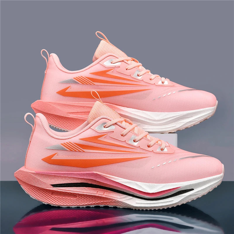Marathon Running Shoes Carbon Board Speciality Men Sports Reticular Breathable Lightweight Women's Athletic Nonskid Sneakers New