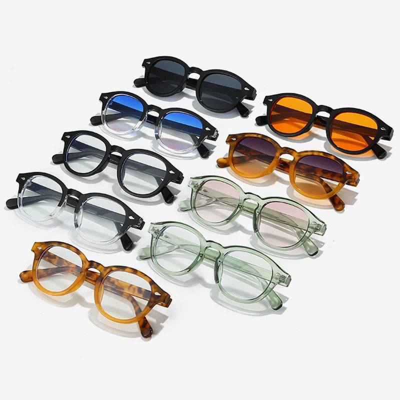 JNPCXI New Fashion Gradient Green Round Sunglasses for Women Men Vintage Square Sun Glasses UV400 Lunettes De Soleil