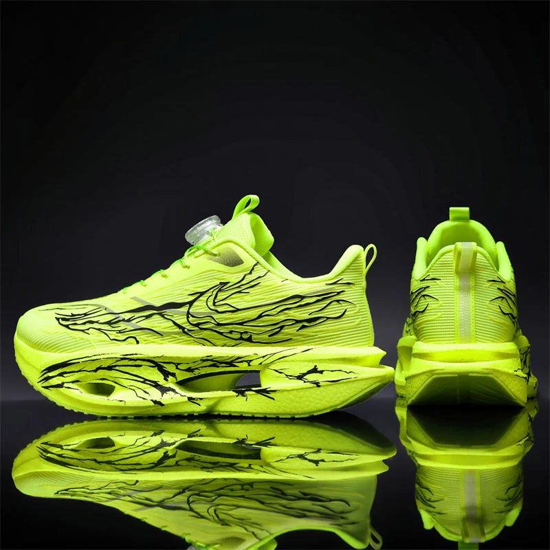 Men Running Shoes Carbon Plate Speciality Marathon Sports Shoes Breathable Lightweight Women's Comfortable Nonskid Sneakers