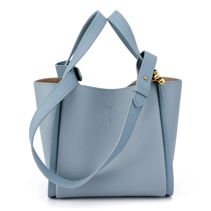 2026 New Style Women Soft Genuine Leather Bucket Bag & Soft Leather Basket Bag Elegant Handbag for Mother as a Mother's Day Gift