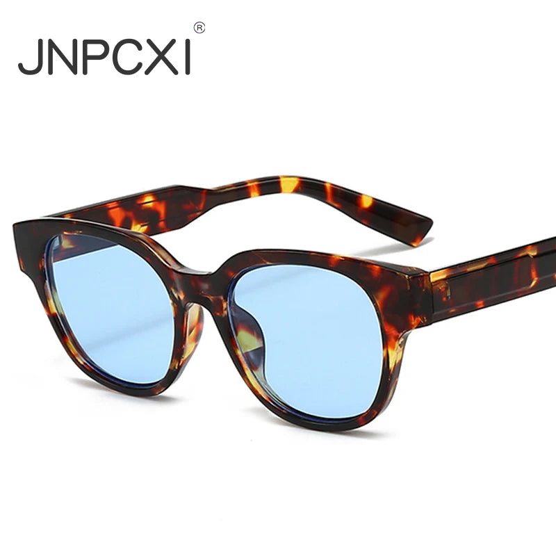 JNPCXI New Retro Square Candy Color Women Sunglasses Fashion Leopard Blue Trending Men Sun Glasses Shades UV400