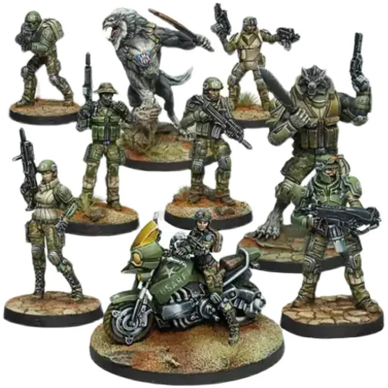 Die-cast Resin Model Assembly Kit, GK, Resin USAriadna Action Pack, 9 Figures, Unpainted (base Included)