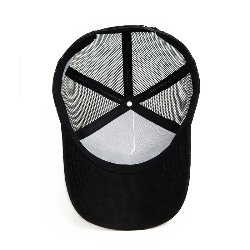 New Summer Suede Trucker Hat Men Mesh Baseball Cap For Visor Sun Fashion Casual Women Snapback Hip Hop Caps Unisex Adjustable