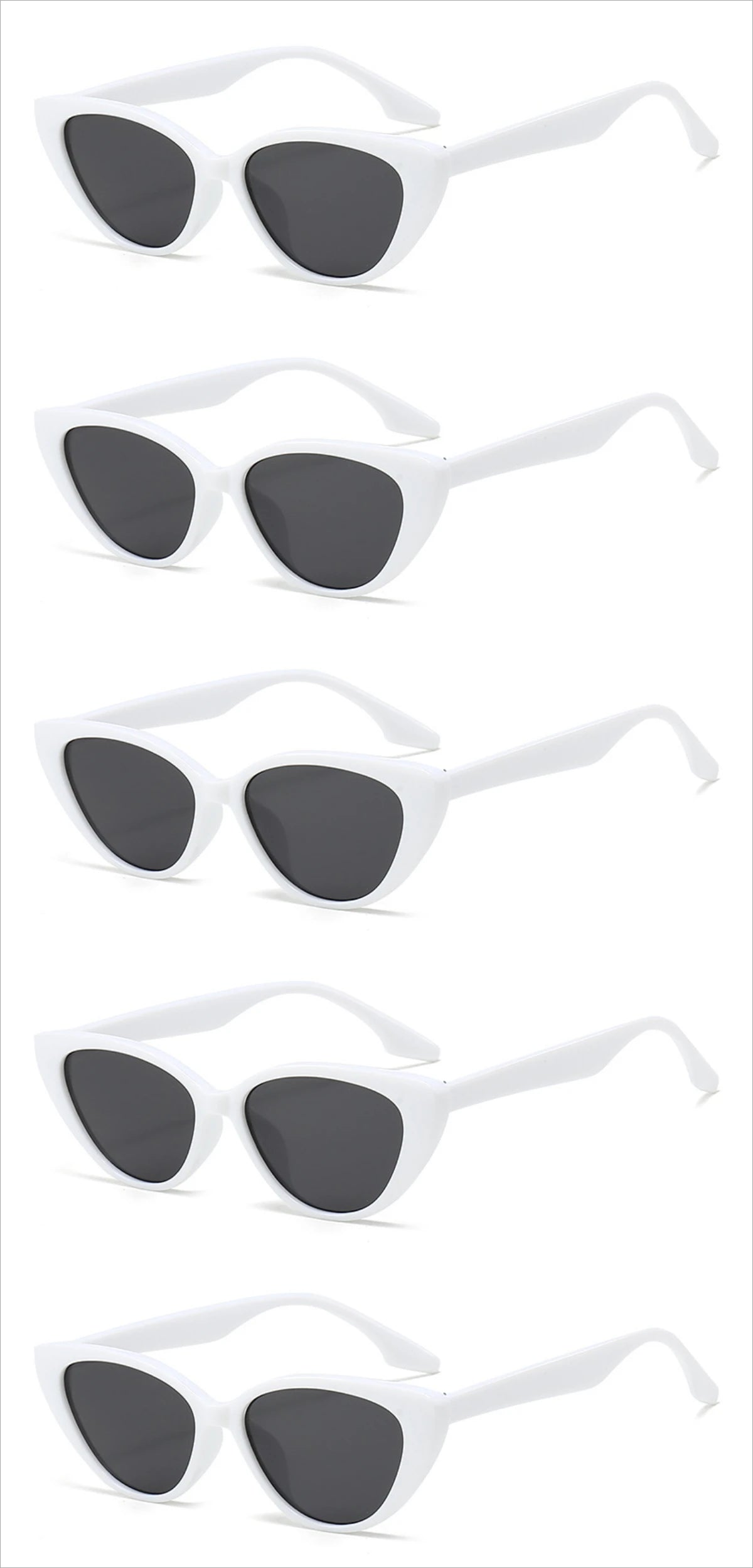 5pcs New Retro Women's Cat Eye Sunglasses Retro Fashion Sunglasses Luxury Summer Glasses