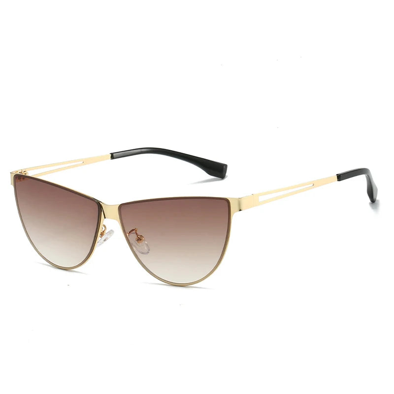 JNPCXI New Fashion Cat Eye Women Sunglasses Vintage Metal Frame Gradient Shades UV400 Men Trending Sun Glasses