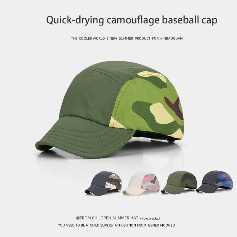 2266-New children's quick-drying hat - summer outdoor camouflage sports baseball cap for both boys and girls
