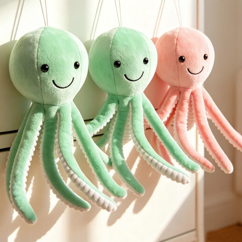 30cm Stars Octopus Plush Toy Stuffed Aquatic Cartoon Animal Doll Smiling Face Plushie Appeasing   Birthday Gift